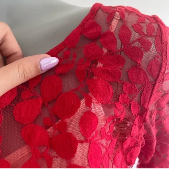 FREE PEOPLE| FLORAL MESH LACE DRESS - Picture 11 of 15